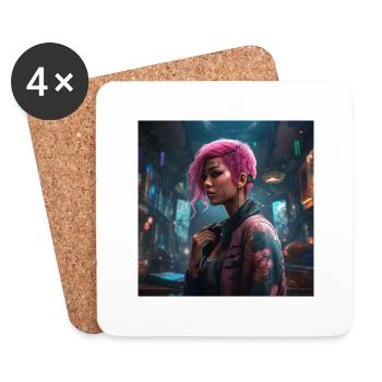 Woman art - Coasters (set of 4) - white - Front