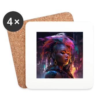 Woman art - Coasters (set of 4) - white - Front