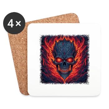 skateboarding birthday present idea skeleton geek - Coasters (set of 4) - white - Front