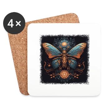 geek butterflies fauna birthday present bday - Untersetzer (4er-Set) - Weiß - Vorne