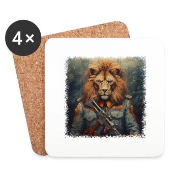 best selling cat art children africa sayings - Coasters (set of 4) - white - Front