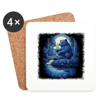 fun funny sayings panda bday growler present humor - Coasters (set of 4) - white - Front