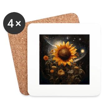 Sun Flower - Dessous de verre (lot de 4) - blanc - Devant