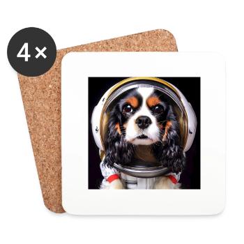 König Charles Cavalier Astronaut - Untersetzer (4er-Set) - Weiß - Vorne