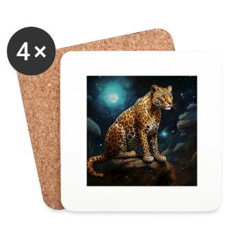 LEOPARD - Dessous de verre (lot de 4) - blanc - Devant