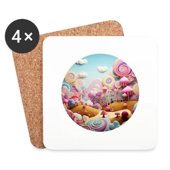Mondes de rêve : votre style, votre voyage - Dessous de verre (lot de 4) - blanc - Devant