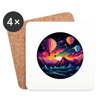 Explore Vibrant Retro Worlds: Your Adventure - Coasters (set of 4) - white - Front
