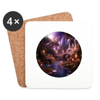 d’étoiles magique - Dessous de verre (lot de 4) - blanc - Devant