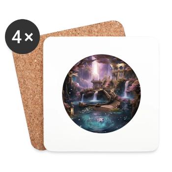 Sorts d’étoiles enveloppants - Dessous de verre (lot de 4) - blanc - Devant
