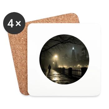 Mélancolie de la ville : regard poétique - Dessous de verre (lot de 4) - blanc - Devant