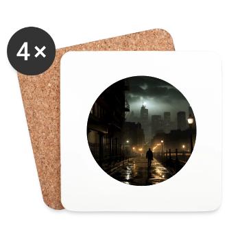 Mélancolie urbaine : entre concret et rêve - Dessous de verre (lot de 4) - blanc - Devant
