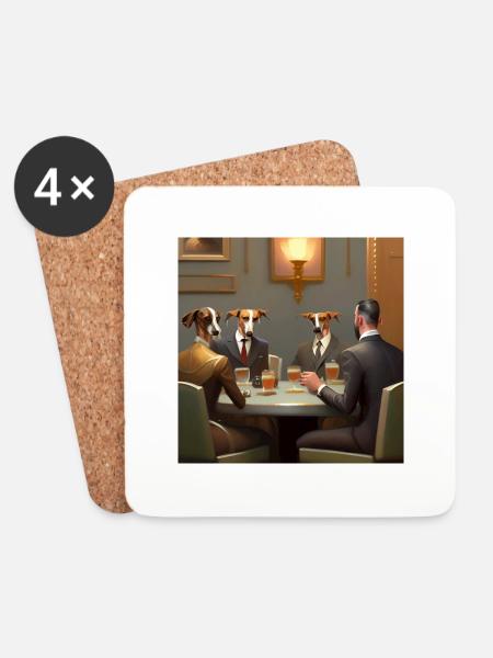 Don doggieleoni - Coasters (set of 4) - white