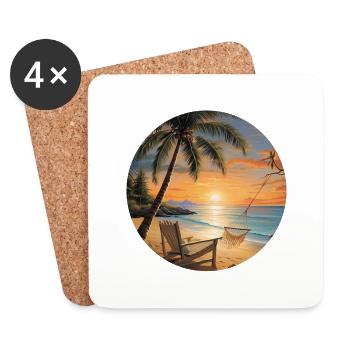 Coastal holiday: escape to the sea - Coasters (set of 4) - white - Front