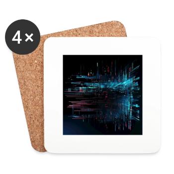 Aventure numérique : réalité virtuelle - Dessous de verre (lot de 4) - blanc - Devant