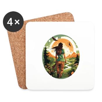 Natural adventure - sustainable through nature - Coasters (set of 4) - white - Front