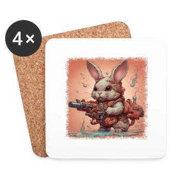 birthday present tv show happy easter bearded bear - Untersetzer (4er-Set) - Weiß - Vorne