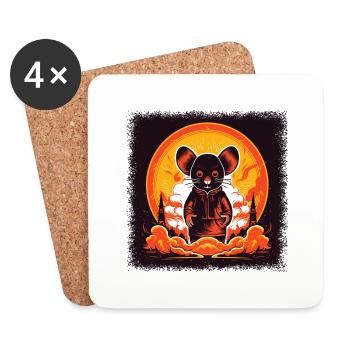 Ne vous inquiétez pas Bday Animal Film d’animation animaux - Dessous de verre (lot de 4) - blanc - Devant