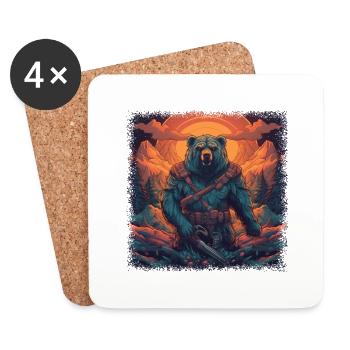 panda bear joke birthday present geek present - Untersetzer (4er-Set) - Weiß - Vorne