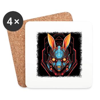 easter for men green european rabbit sayings - Coasters (set of 4) - white - Front