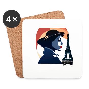 Eiffel tower - Coasters (set of 4) - white - Front