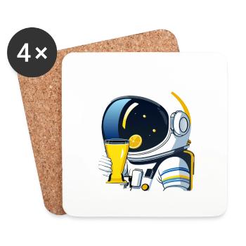 Un astronaute boit du thé au citron - Dessous de verre (lot de 4) - blanc - Devant