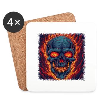 Biker Shirt Birthday Baby Skeleton Tshirts - Coasters (set of 4) - white - Front