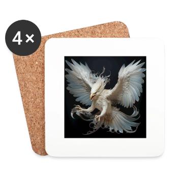 White dragon - Untersetzer (4er-Set) - Weiß - Vorne
