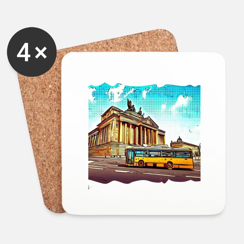 Berliner Bus - Untersetzer (4er-Set) - Weiß