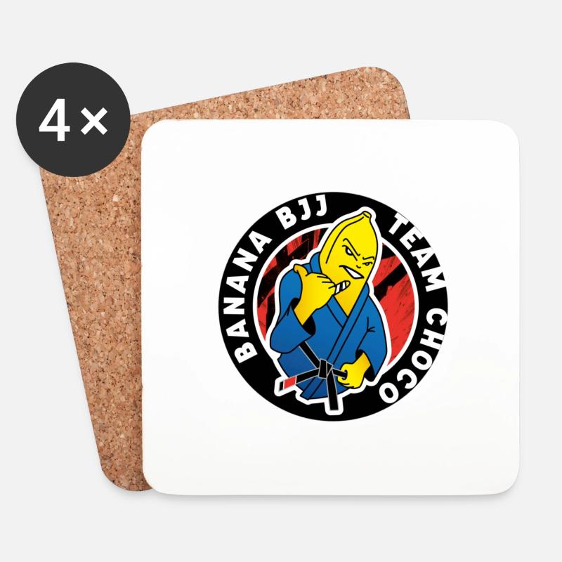 Banana BJJ - Untersetzer (4er-Set) - Weiß