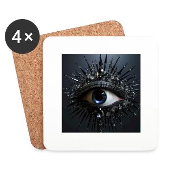 Eye - Dessous de verre (lot de 4) - blanc - Devant