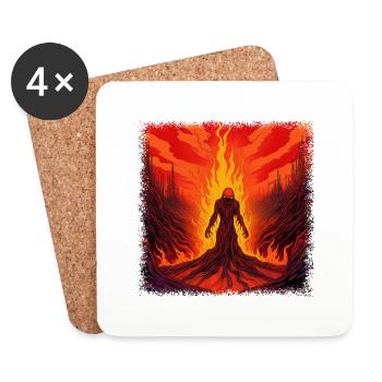 comic creepy funny gift idea coffee christmas fun - Untersetzer (4er-Set) - Weiß - Vorne