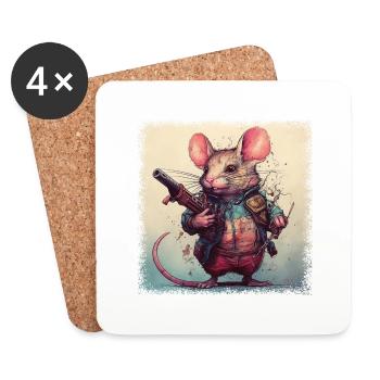 blague drôle nous allons rat tout va bien amusant - Dessous de verre (lot de 4) - blanc - Devant