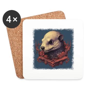 Déclaration Mignon Bébé Loutre Geek Enfants Idée de cadeau - Dessous de verre (lot de 4) - blanc - Devant