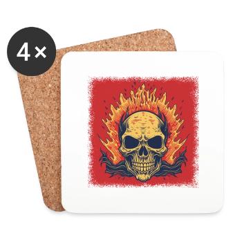 Mort Présent Squelette Costume Bones Mort - Dessous de verre (lot de 4) - blanc - Devant