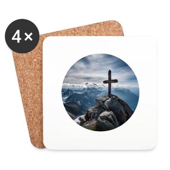 At the summit cross - Wanderlust - Coasters (set of 4) - white - Front