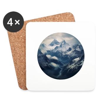 Naturwunder Alpen - Untersetzer (4er-Set) - Weiß - Vorne