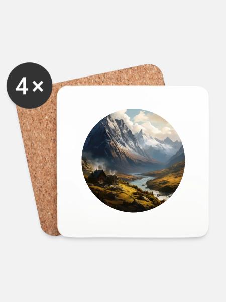 The magic of the Alps - Coasters (set of 4) - white