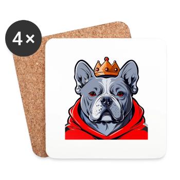 dog king 4 - Untersetzer (4er-Set) - Weiß - Vorne