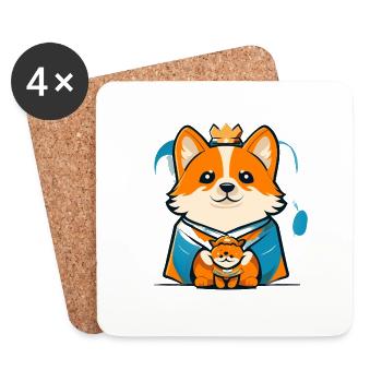 cute dog king - Untersetzer (4er-Set) - Weiß - Vorne