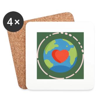 Sustainable world - Coasters (set of 4) - white - Front