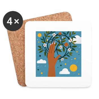 Sustainable world - Coasters (set of 4) - white - Front