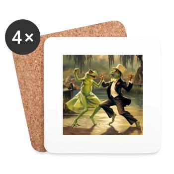 Frogs dancing - Coasters (set of 4) - white - Front