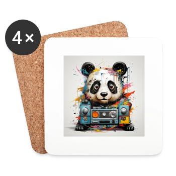 Music Panda - Untersetzer (4er-Set) - Weiß - Vorne