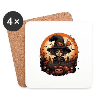 Spooky Halloween Kid - Untersetzer (4er-Set) - Weiß - Vorne