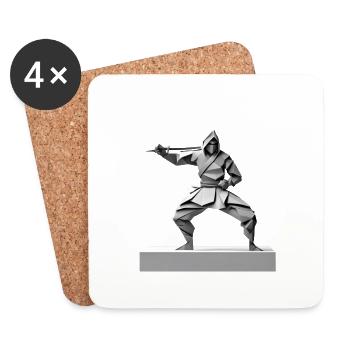 Origami-Ninja - Geheimnisse der Papierkunst - Untersetzer (4er-Set) - Weiß - Vorne