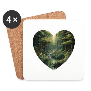 Forêt ✨ magique - Dessous de verre (lot de 4) - blanc - Devant