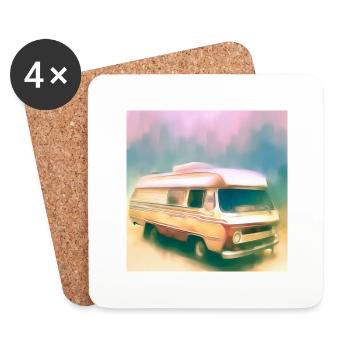 CamperLove2 - Untersetzer (4er-Set) - Weiß - Vorne