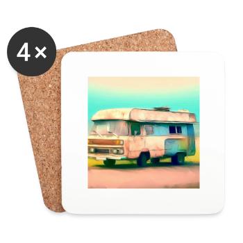 CamperLove - Untersetzer (4er-Set) - Weiß - Vorne