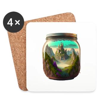 A castle in a glass - Coasters (set of 4) - white - Front