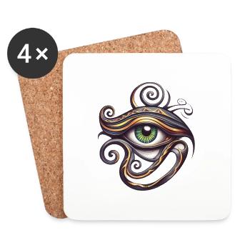 Antermiale - Auge des Horus - Udjat Eye - Untersetzer (4er-Set) - Weiß - Vorne